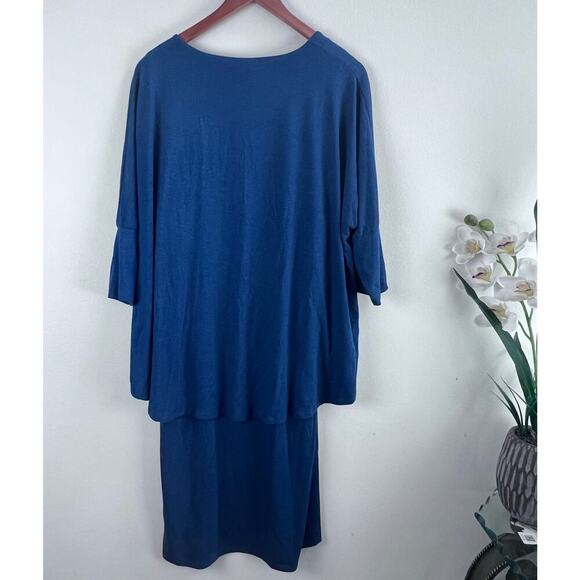 Soft Surroundings Blue Layered Boho Resort Chic Dress Women's Size Large - Picture 2 of 6